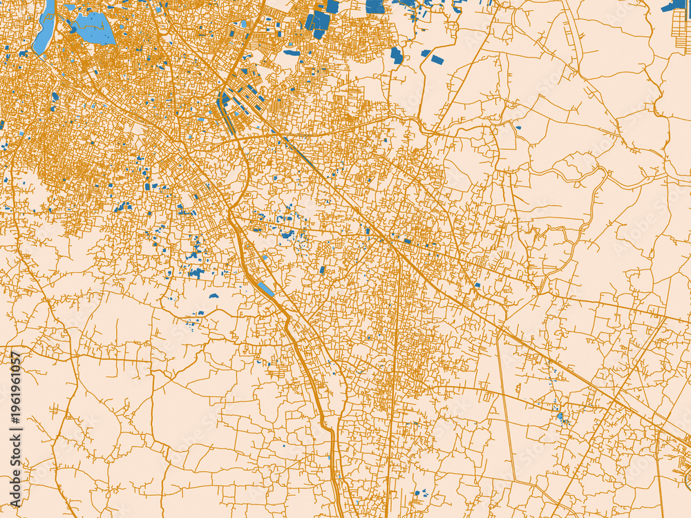 Fototapeta premium Rajpur Sonarpur, India – city map