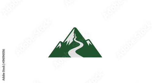 Mountain landscape with winding river.