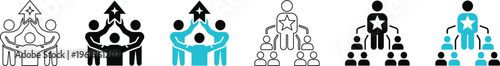 Team Success Leadership Icon Set for Business Growth Collaboration and Unity