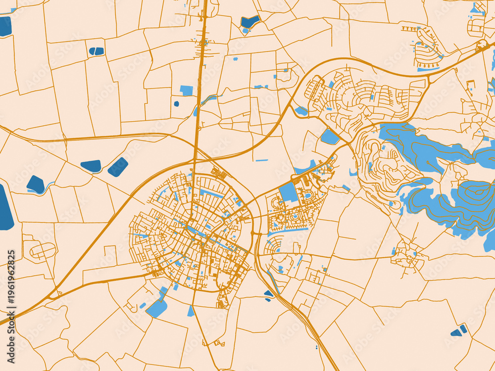 Fototapeta premium City street layout of Afula, Israel