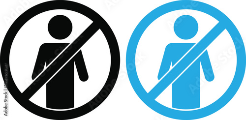 Prohibited male and female icons for restricted access signs