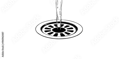 Clear liquid water drops and blue ripples splash from a clean faucet in a macro motion of falling droplets and 3d bubbles