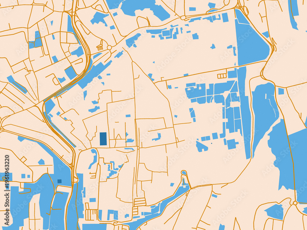 Naklejka premium Jerusalem Old Town street grid map, Israel