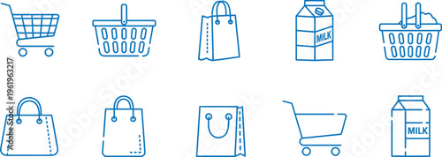 Collection of various shopping icons for e commerce and retail