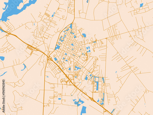 Obraz na plátně Geographic city layout of Aprilia, Italy