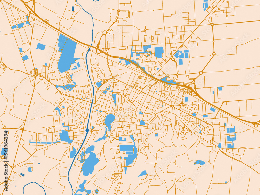 Fototapeta premium Cesena, Italy – street map