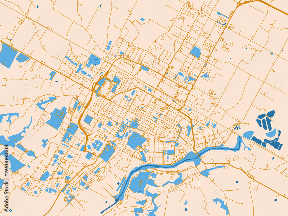 Obraz premium City plan map of Imola, Italy