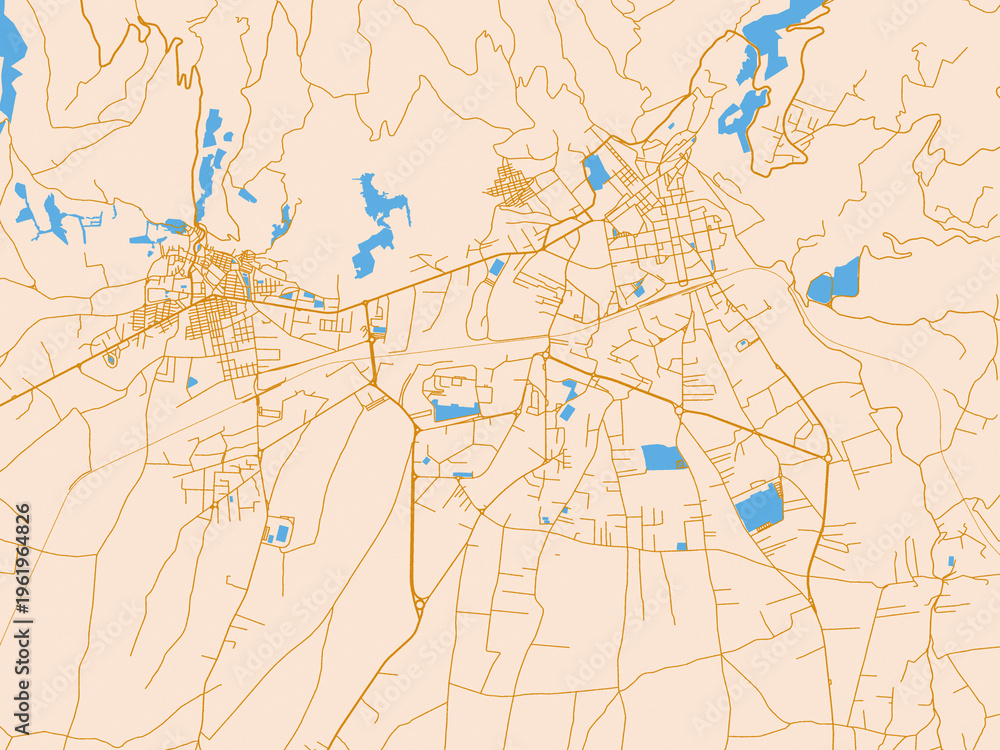 Fototapeta premium Urban grid map of Lamenzia Terme, Italy