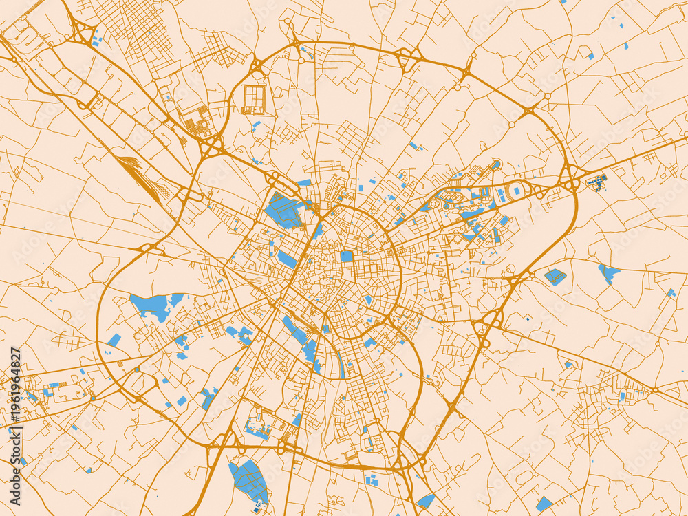Obraz premium Lecce street grid map, Italy