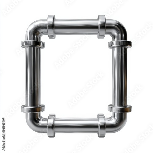 Square metal pipe structure with 90-degree elbow joints