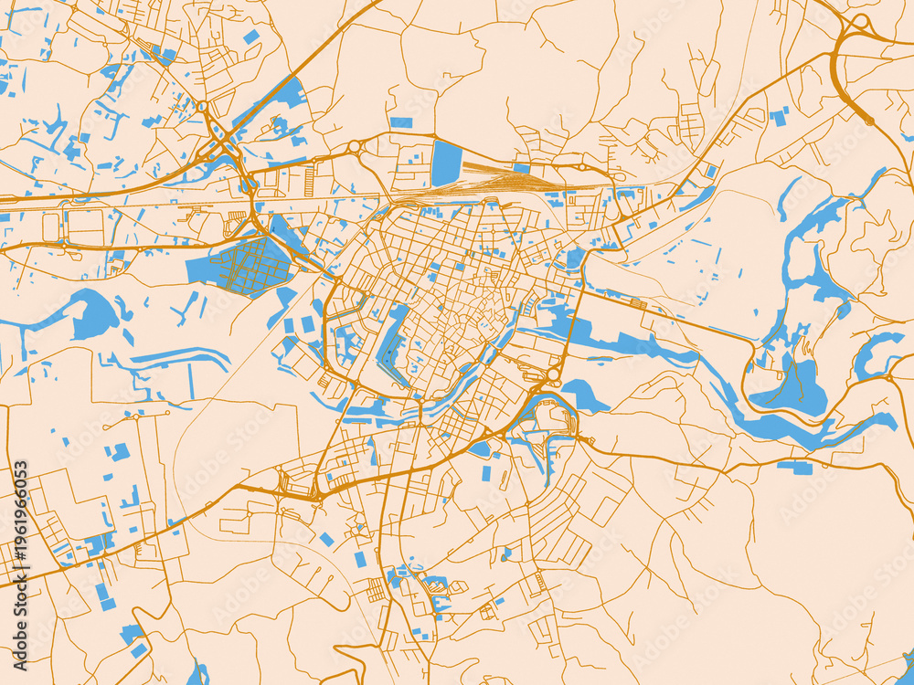 Obraz premium Terni – street map, Italy