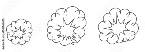 Explosion Cloud Vector Illustrations Set