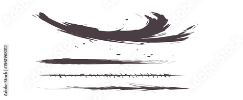 インク筆跡。ブラシストローク。ベクターアート