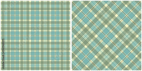 Seamless Plaid Patterns in Teal and Green