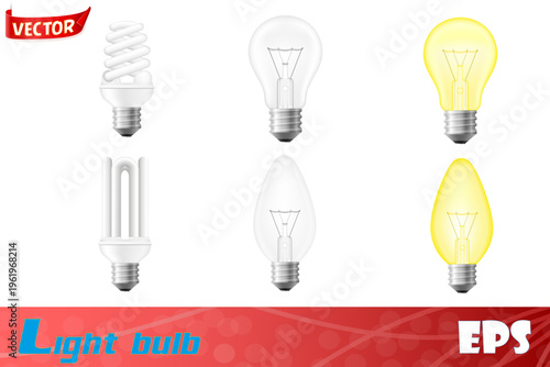 electric light bulb set icons vector illustration