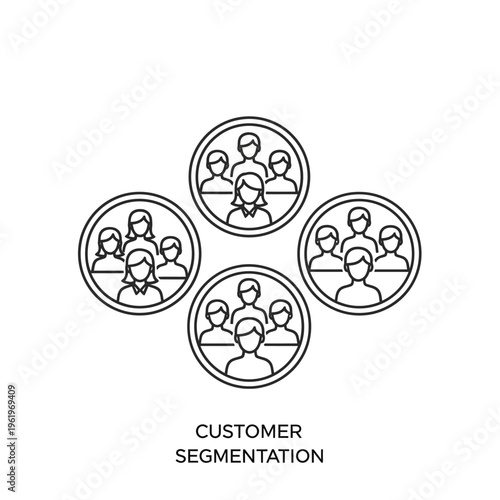 Customer segmentation concept icon set.