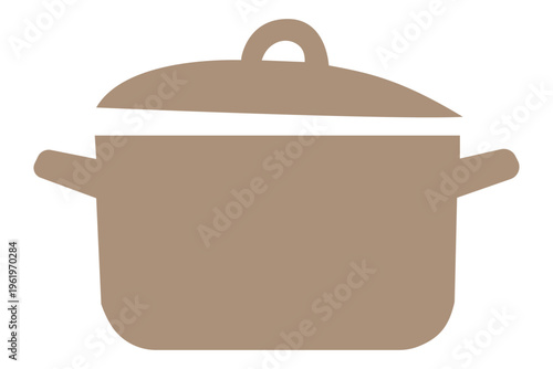 Cooking pot with boiling soup, steam and fire, kitchen utensil, cookware. Hot meal, dinner preparation, homemade food. Hand drawn doodle style flat vector illustration isolated on white background