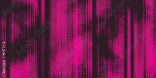 Neon magenta digital background with vertical glitch streaks and dense dot matrix. Abstract tech texture, modern cyber aesthetic