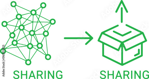Conceptual illustration of data sharing transitioning into a centralized repository