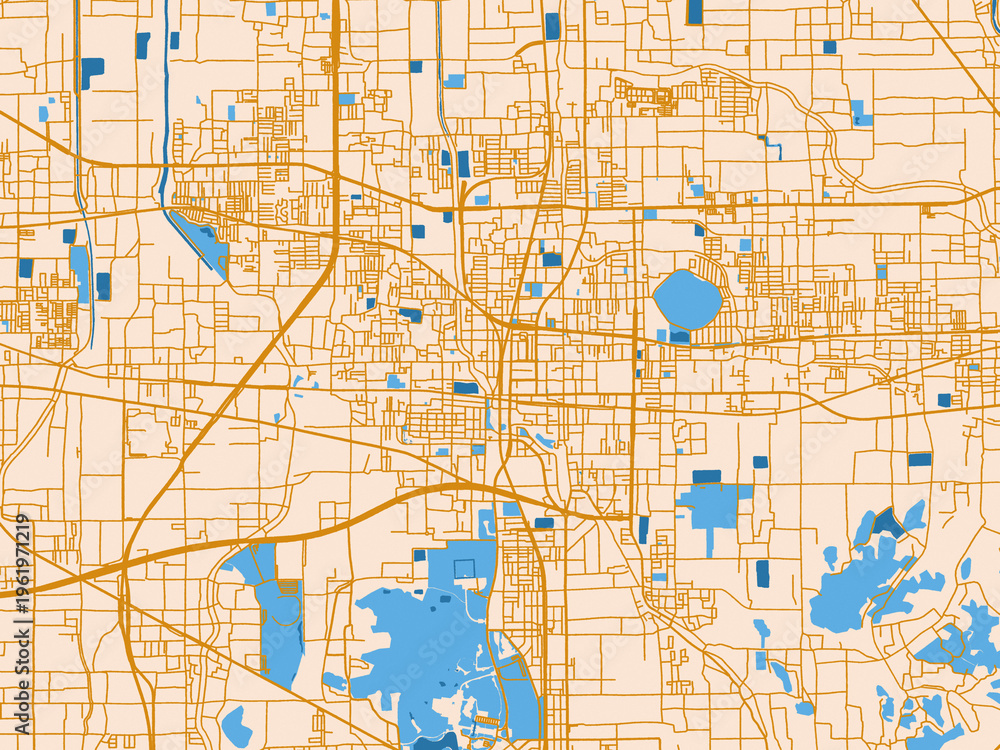 Obraz premium Kashihara-shi – street map, Japan