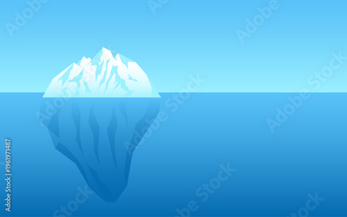Concept illustration of an iceberg, symbolizing hidden risks, unseen problems, the subconscious mind. Ideal for business, education, psychology, and risk management.
