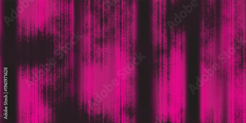 Vibrant magenta backdrop with cascading vertical artifacts and micro dot pattern. Data glitch effect, modern abstract design