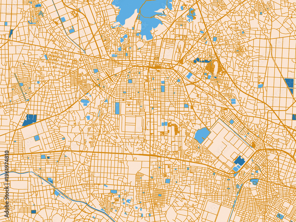 Obraz premium Geographic city layout of Ota, Japan
