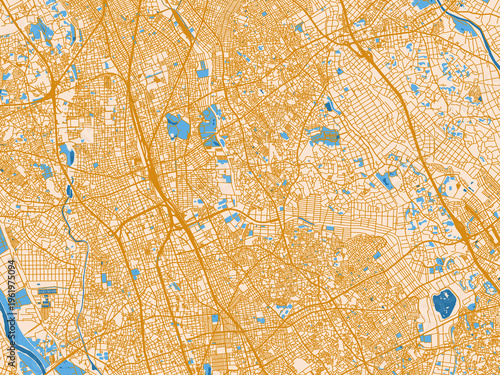 Fotografie Decorative city map of Saitama, Japan