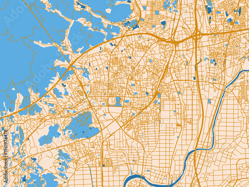 Urban cartographic illustration — Tosu, Japan
