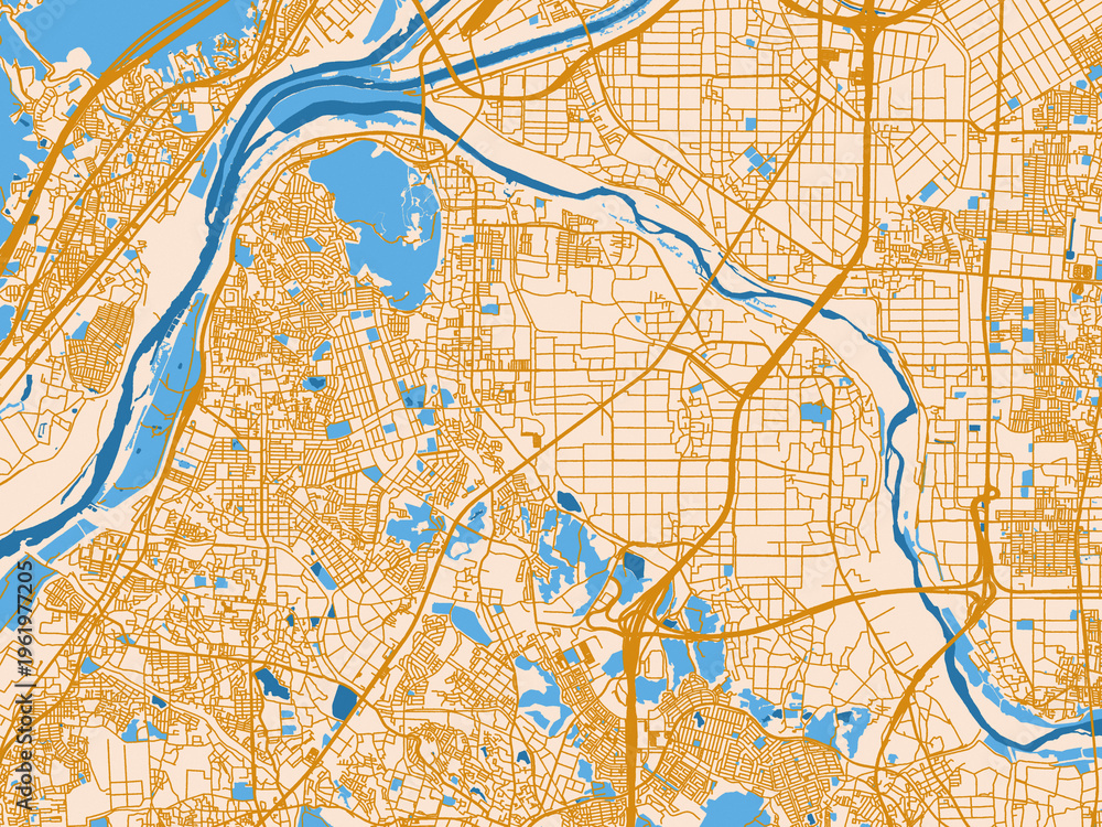 Obraz premium Yawata – city map, Japan