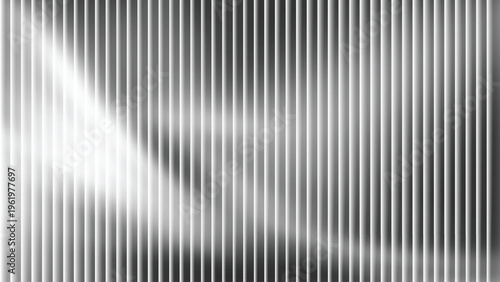 Abstract vertical wavy gradient stripes in grayscale with soft light and shadow transitions and subtle curves