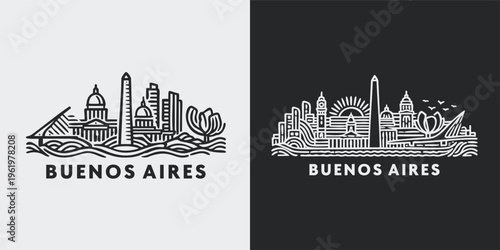 Buenos Aires City Skyline Vector Illustration