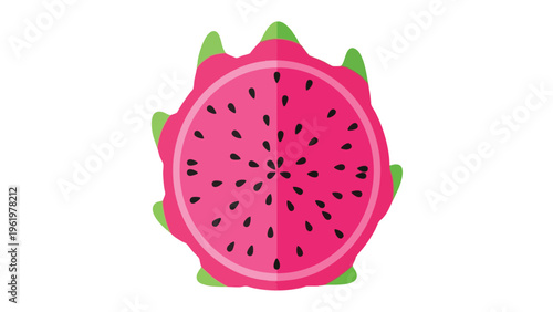 Dragon Fruit Slice Illustration - Vibrant Exotic Fruit for Food & Health Designs