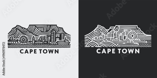 Cape Town City Skyline Vector Illustration