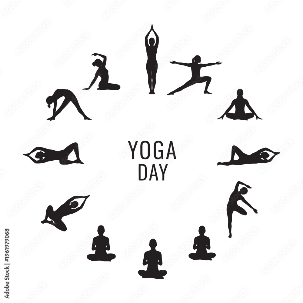 Obraz premium International Yoga Day Poster with Creative Layout