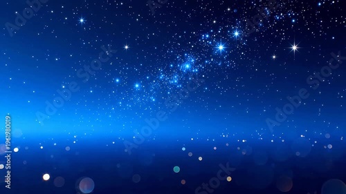 Starry night sky with glowing stars