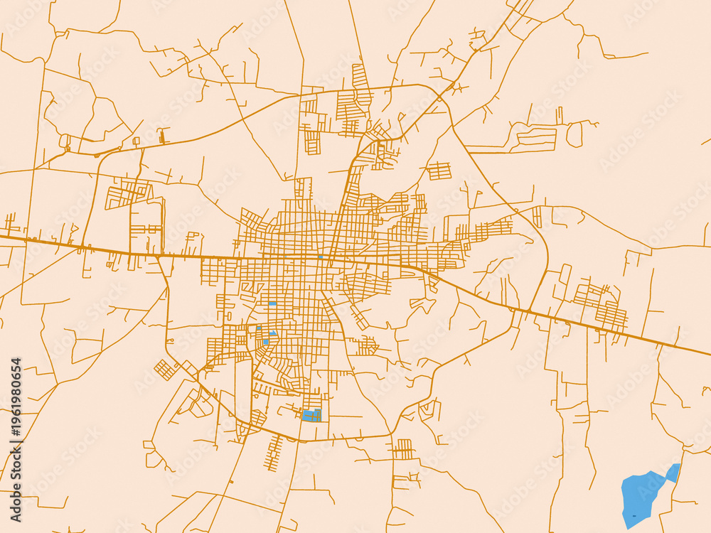 Naklejka premium Decorative city map of Arandas, Mexico