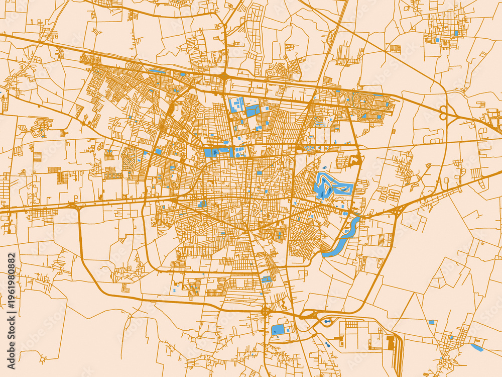 Obraz premium Celaya, Mexico – urban map
