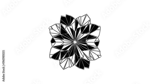 Geometric floral mandala ornament abstract symmetry pattern vector decorative illustration