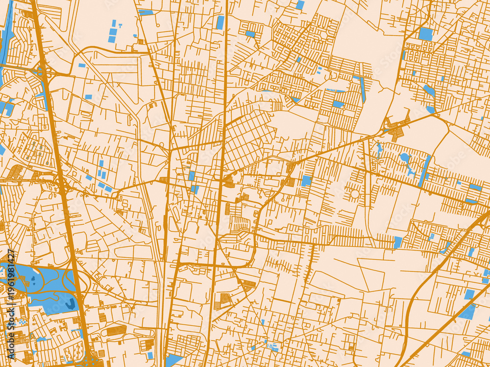 Obraz premium Cuautitlan, Mexico – street map