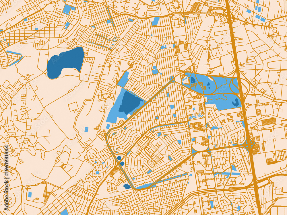 Fototapeta premium Urban grid map — Cuautitlan Izcalli, Mexico