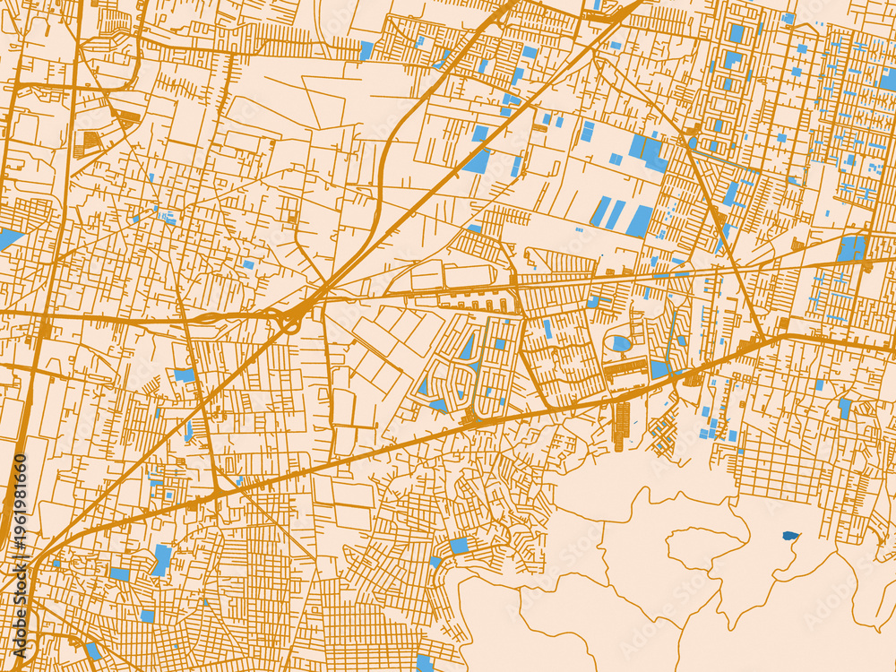 Fototapeta premium City layout map – Fuentes del Valle (Mexico)