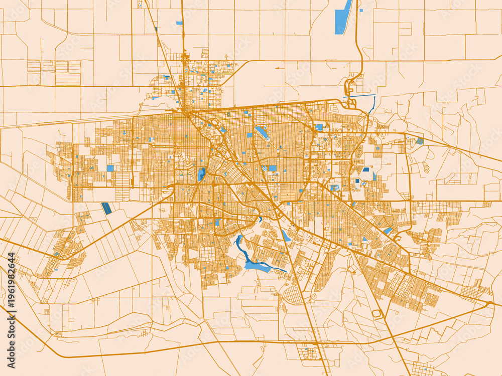 Fototapeta premium Mexicali street network map — Mexico