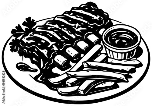 beef illustration food silhouette steak logo meat icon dinner outline meal rib barbecue prime grill roast red fresh beefsteak shape cook vector graphic background