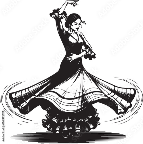 Flamenco dancer in motion captivating performance