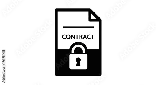Contract Document with Secure Lock.