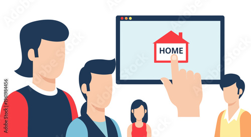 Family Searching for a Home Online.