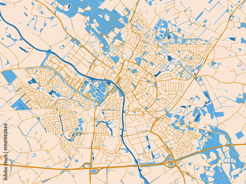 Obraz premium Doetinchem street grid map, Netherlands