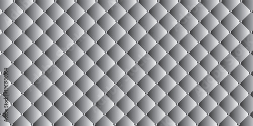 Luxury upholstered backdrop. Stitched layered background pattern. Leather textured sofa background. vector illustration