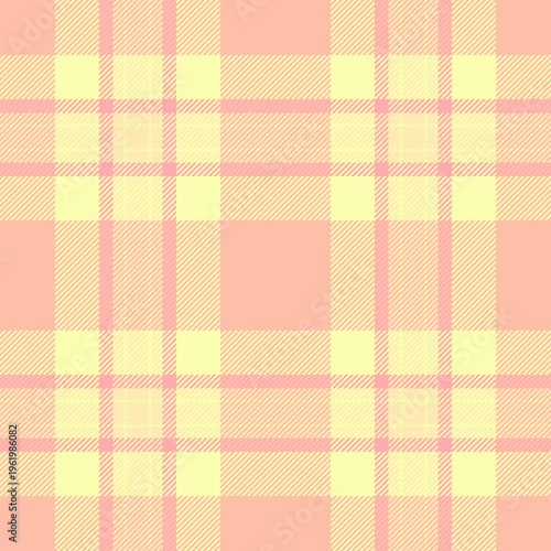 Brazil background fabric texture, famous check textile plaid. Harvest pattern tartan vector seamless in lime and orange colors.